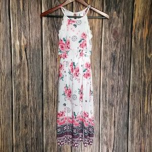 Girl's Justice Floral & Lace Maxi Dress/Romper
